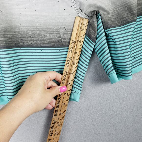 Hurley Men's Size 33 Hybrid Board Shorts Gray Aqua Stripe Beach Vacation Surfer - Picture 7 of 10